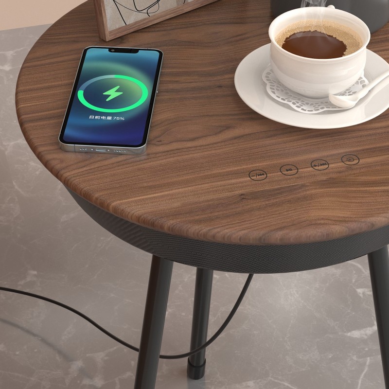 Modern Garden Furniture Universal Indoor and Outdoor Tables Wireless Charging Mental Lap Desk Bluetooth Speaker Small Side Table