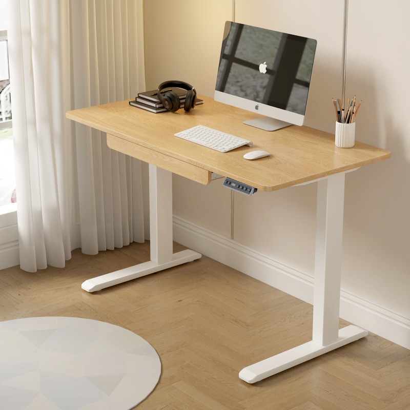 Smart Furniture wood color office stand up desk frame.jpg